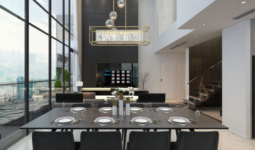 Bán căn hộ Sky Villa Sunshine Crystal River, hướng chính Tây, DT 178m2, nội thất sang trọng